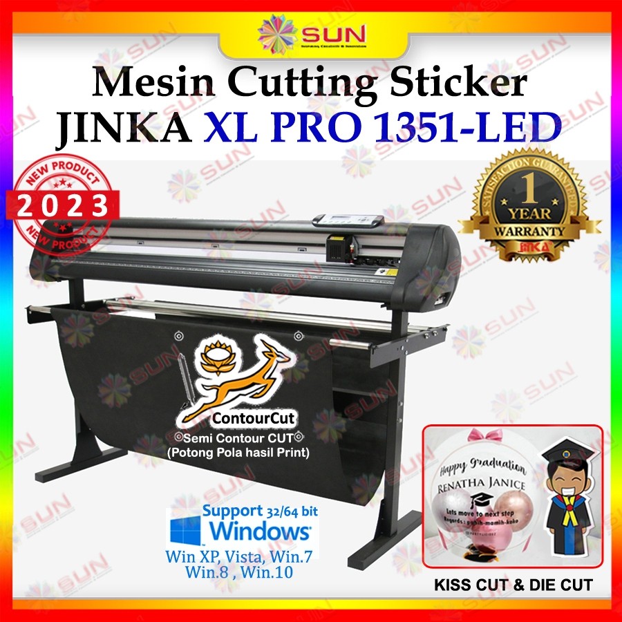 Mesin Cutting Sticker Jinka Pro 135 cm Terbaru - XL Pro 1351 LED ( TIDAK BISA Auto Contour CUT )  Pe