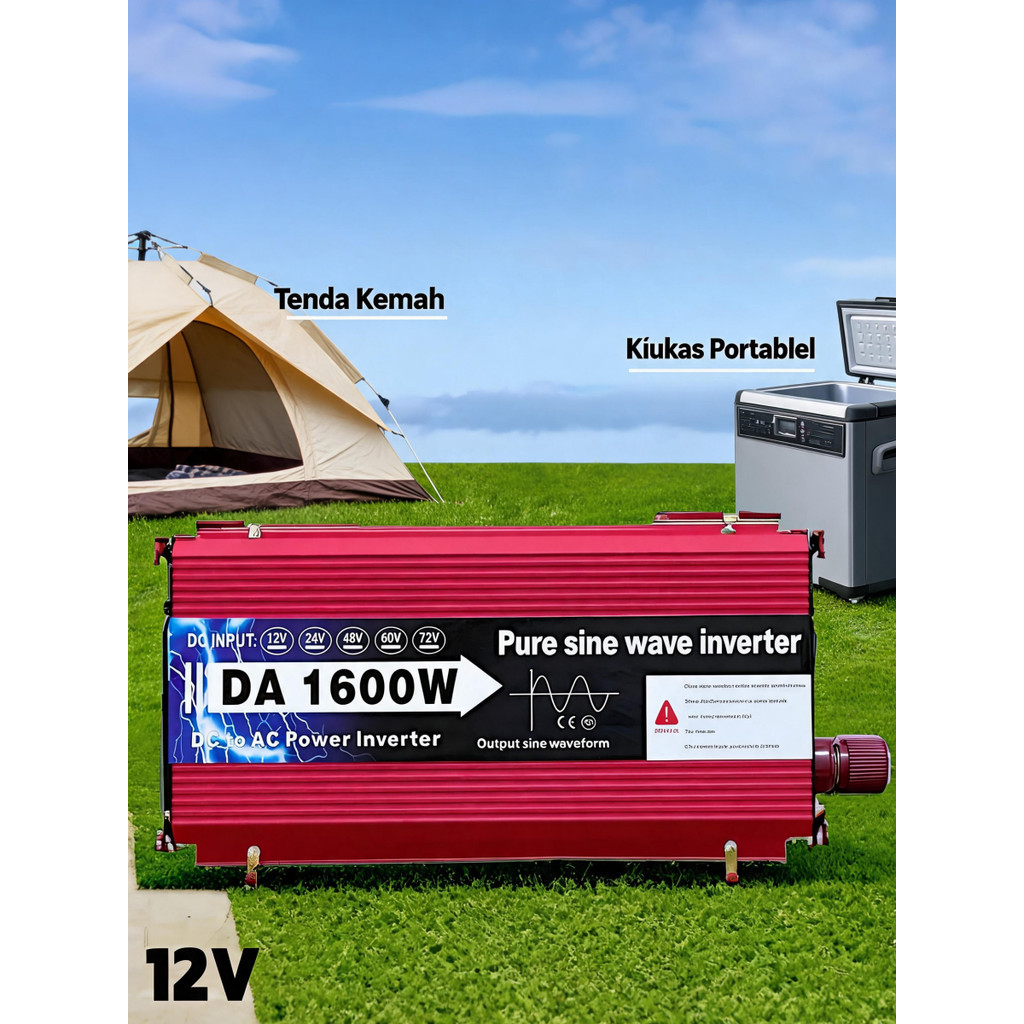 INVERTER DC TO AC PURE SINE WAVE 1600W DC 12V AC 220V PSW