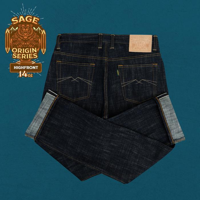 [SPESIAL PROMO SALE] Sage Denim Origin Series Highfront 14oz Sanforized Deep Indigo - 27 Slim Cut