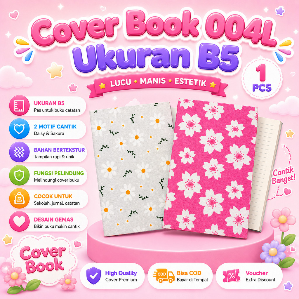 Notebook Motif Bunga Buku Catatan Memo Ukuran B5 - Buku Tulis Cover book 004L