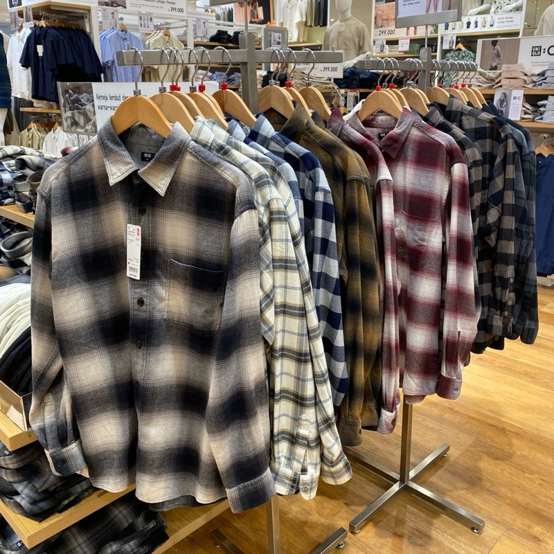 PROMO Uniqlo Kemeja flanel veterano boardcloth original BISA COD