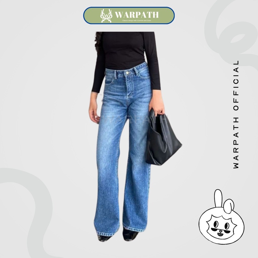 PROMO WARPATH -  Celana Jeans Wanita Kekinian Highwaist Bootcut Jeans Flare Cutbray Jeans Swagboot 9