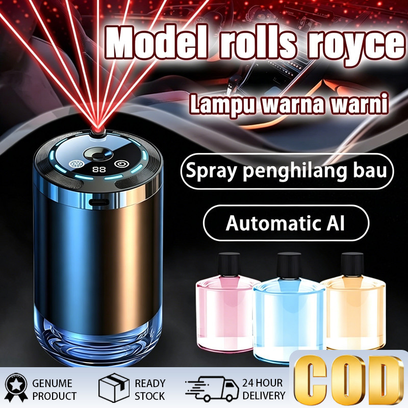 Smart Diffuser aroma Aromaterapi Mobil LED , 5 mode pilihan, Wangi oseanik segar, USB - Penghilang b