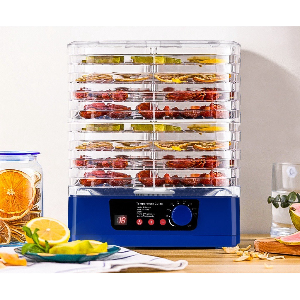 Food dehydrator 8 transparent trays fruit and vegetable drying machine with timing and temperature c