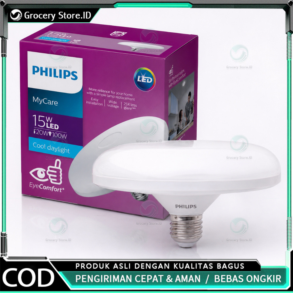 Philips MyCare UFO LEDBulb 15W E27 6500K - Putih / Philips UFO 15 Watt Putih