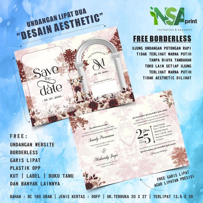 (50 Pcs) Undangan Pernikahan Potrait desain Aesthetic Produk Nsa Print Series MW - MW 01