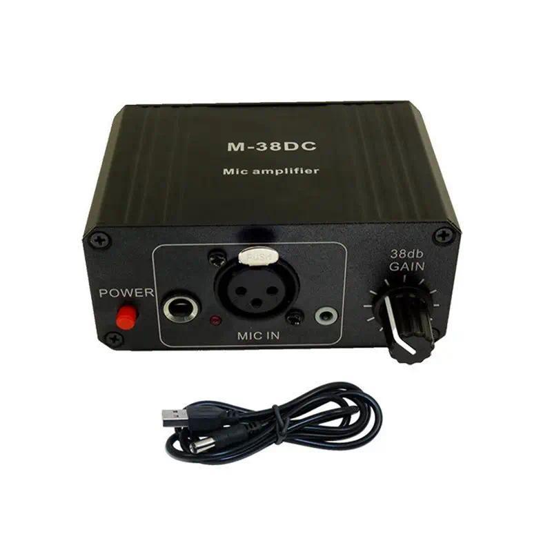 ABZZ-XLR Output Mic Preamplifier Portable Microphone Preamp High Gain 48V Phantom Power For Dynamic 