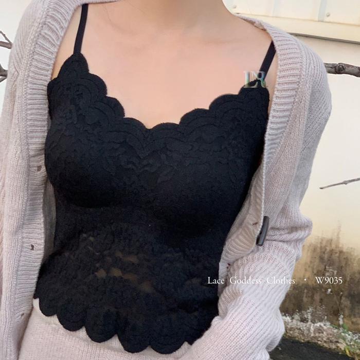 LNR Shop Midi Dress Dewasa dengan Pad Bra Cup Busa Ditambah Renda dan Pita Import Piyama Daster Baju