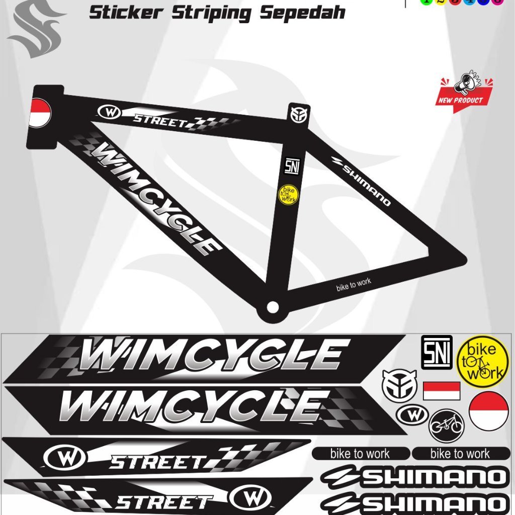 STRIPING WIM CYCLE SEPEDAH VARIASI STRIPING DECAL STIKER SEPEDA / STICKER SEPEDA