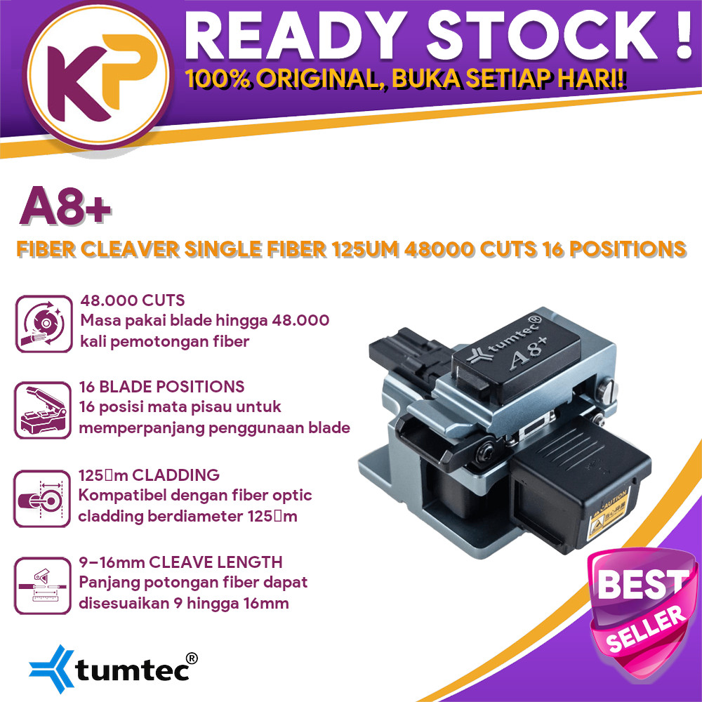 TUMTEC TMT-A8+ FIBER CLEAVER A8+ SINGLE FIBER 125UM 48000 CUTS 16 POSITIONS