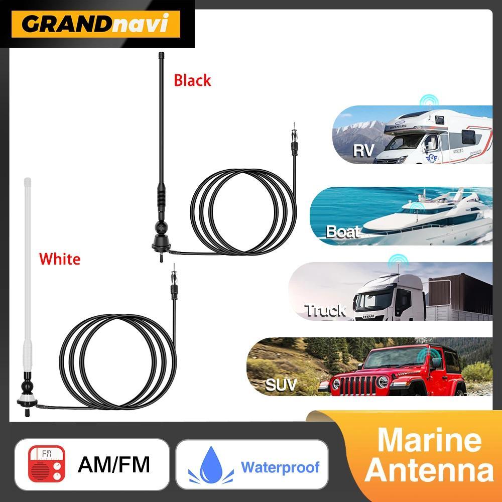 Universal Marine Radio Antenna AM/FM Waterproof For Golf Cart ATV UTV RV Truck Excavator Tractor RVR