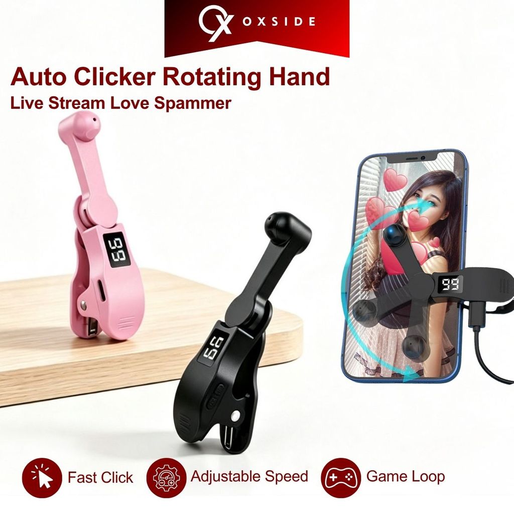 Auto Clicker Layar HP Otomatis Alat Spam Like Live Stream Tiktok Shopee Tap Tap Anti Slip LED Digita