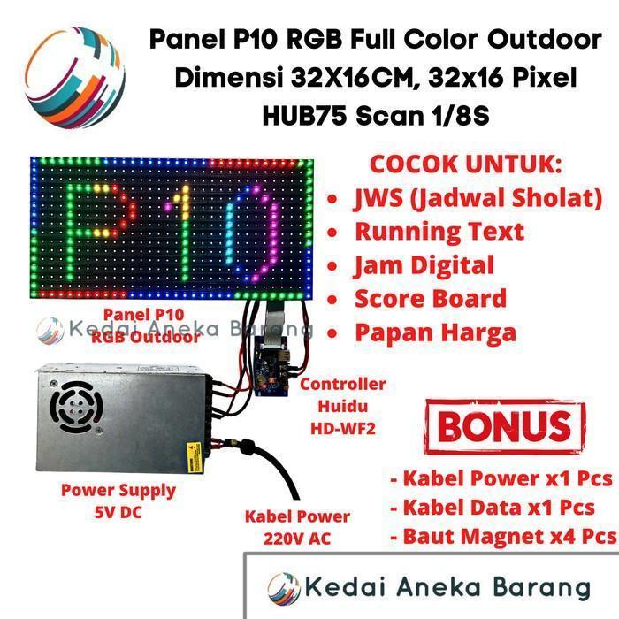 Panel Module Modul LED P10 Running Text SMD RGB Outdoor Text Only