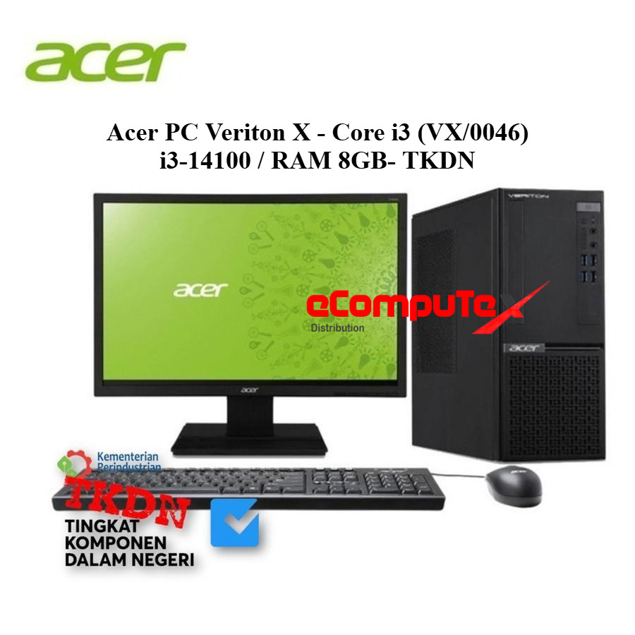 Acer PC Veriton X - Core i3 (VX/0046) i3-14100 / RAM 8GB- TKDN
