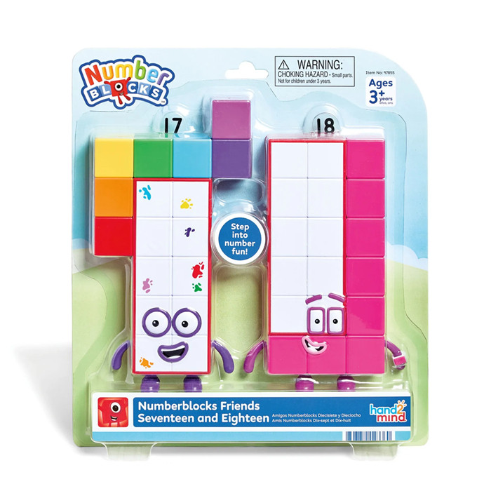 Numberblocks Friends Seventeen & Eighteen Figure Pack Mainan Edukasi Angka Anak Official Numberblock