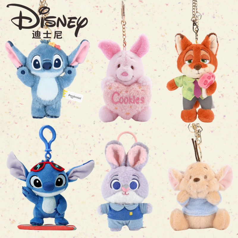 Gantungan Boneka Disney Asli, Boneka Beruang Strawberry, Mainan Boneka Nick, Aksesori Tas, Gantungan