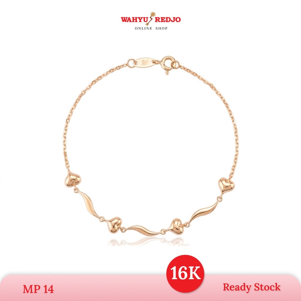 WAHYU REDJO - GELANG EMAS 16K LOTUS MODEL LENGKOK LOVE ELEGAN & DAILYWEAR (PMR)