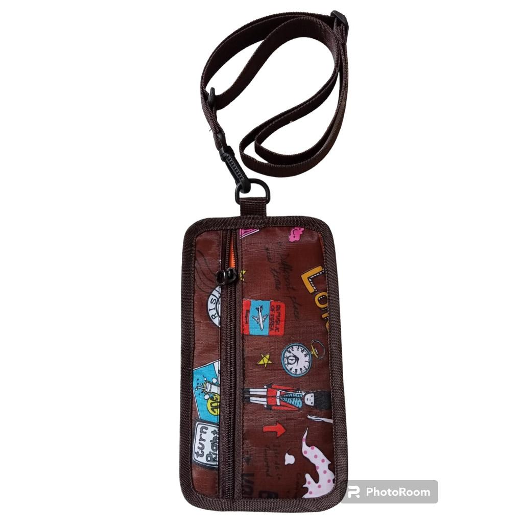 Tas hp kartu Uang motif Dompet Hp Tas Leher Pria/wanita Terlaris