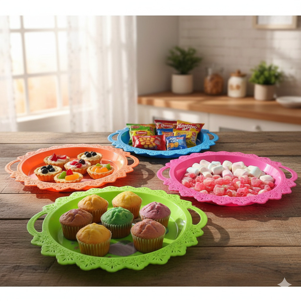 Nampan Plastik Bulat Karakter Ukuran Sedang (GARANSI PECAH GANTI BARU)