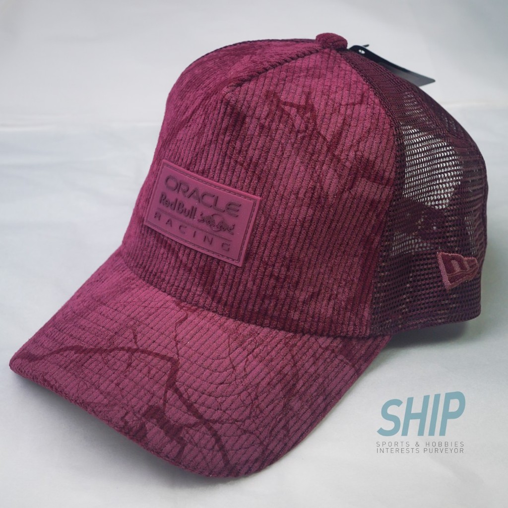 Topi RED BULL CORD 9FORTY TRUCKER crushed red cap f1 formula 1 original max verstappen racing