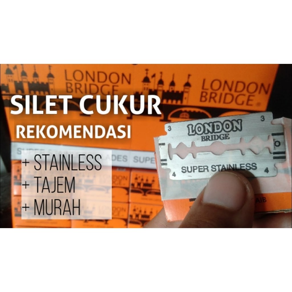 NEW ARIVAL silet tajam set isi 6 (5+1) pcs london bridge original ekonomis razor blade - Kemasan Bar