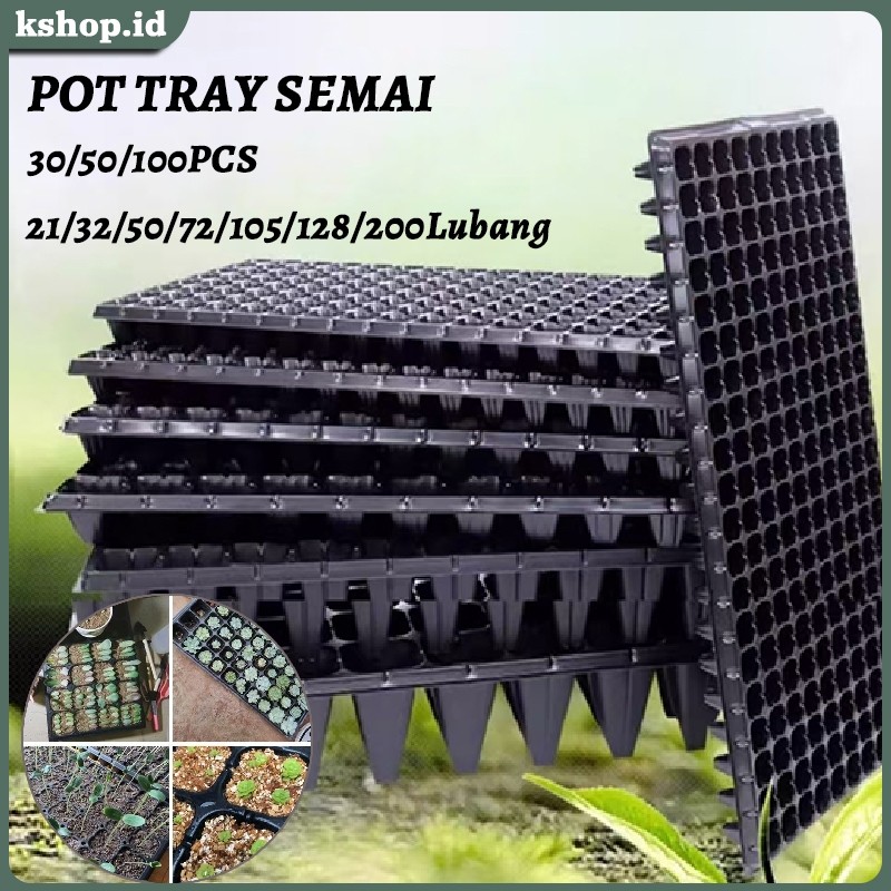 AiSporty 【30PCS/50PCS/100PCS】Pot Bibit /Tray Semai / Seedling Pot /Pot Tray Semai Bibit Benih 21/32/