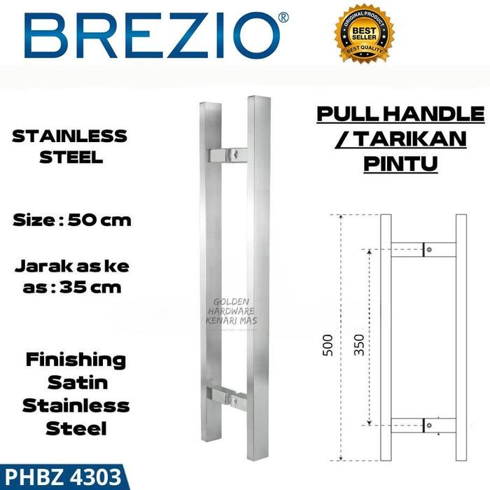 [Home Paradice] BREZIO PHBZ 4303 Pull Handle Gagang Pintu Rumah Minimalis 2 Daun Stainless Kotak 50C