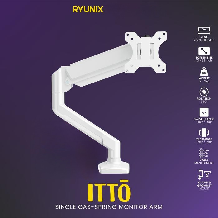 Sades Ryunix Monitor Arm Itto & Monitor Arm Dual Nitto - Monitor Bracket