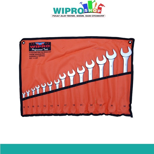 Wipro Kunci Ring Pas Set 14Pcs Satin-CRV 8-32mm