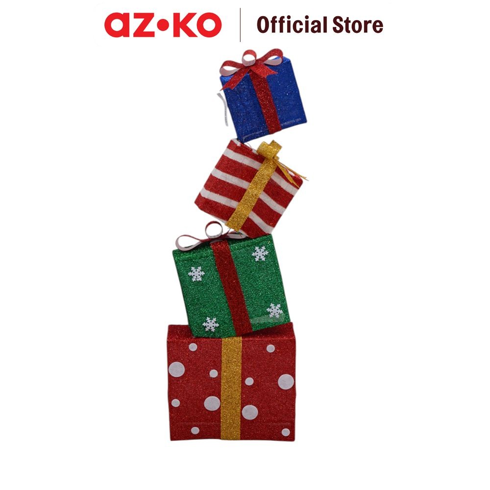 AZKO Noelle 95 cm Lampu Dekorasi Natal Christmas Stacked Gift Box - Mix Hiasan Natal Pernak Pernik N