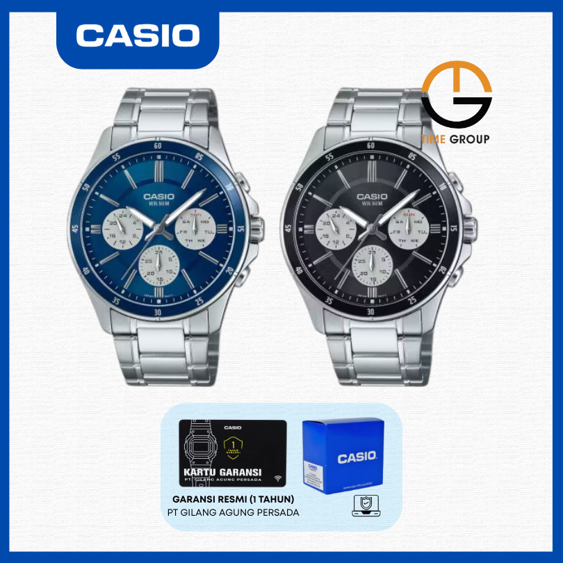 JAM TANGAN PRIA CASIO STANDARD MTP-1374D MTP1374D ANALOG STAINLESS STRAP ORIGINAL
