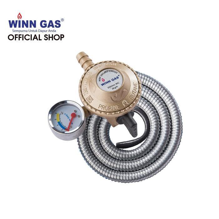 Paket Regulator Winngas W68M + Selang Flexible 1.8 Meter BONUS 2 RING CINCIN GAS - Regulator Gas Kun
