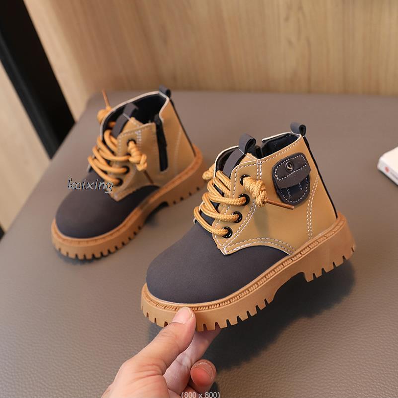 Baby Kids Short Boots Boys Shoes Autumn Winter Leather Children Boots Fashion Toddler Girls Boots Bo