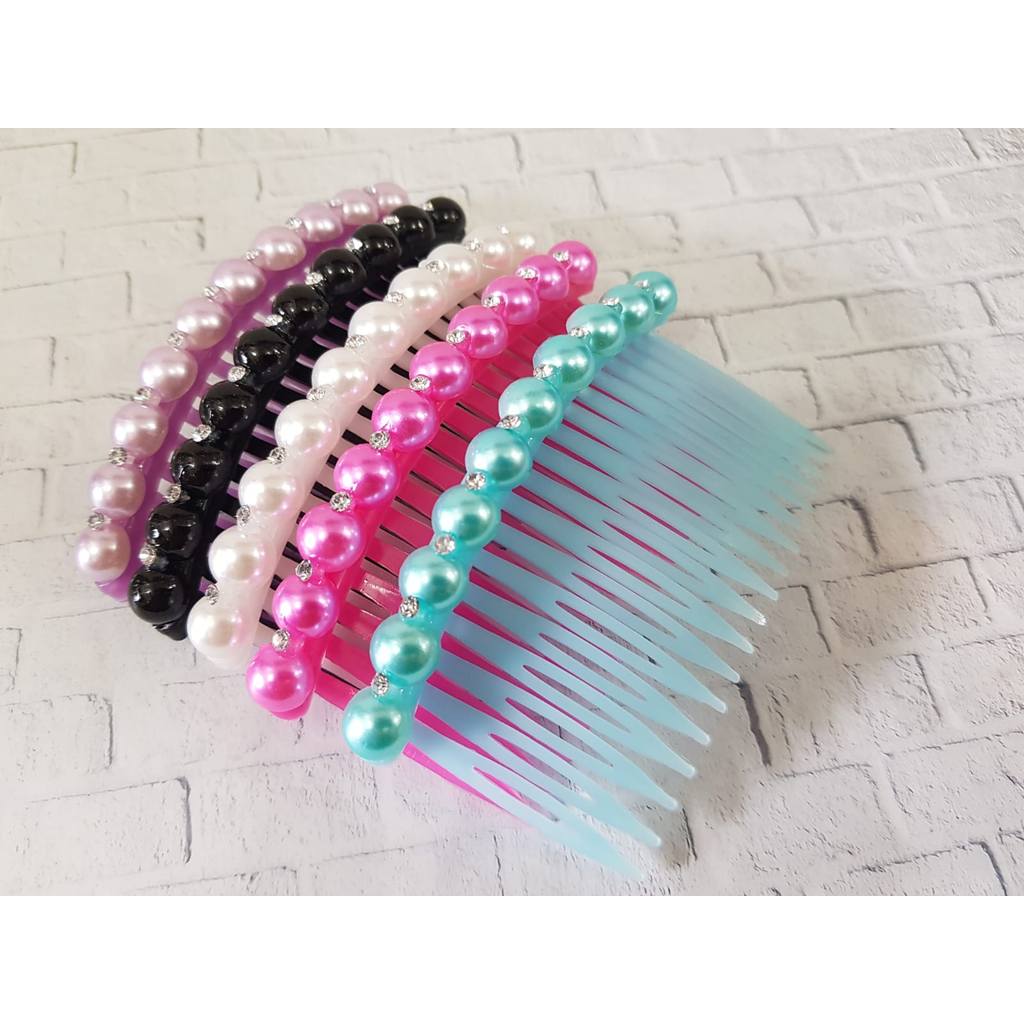 (GA777) Sirkam plastik mutiara / Sirkam Rambut mutiara Sisir Mutiara Sirkam Plastik Mutiara Hair Com