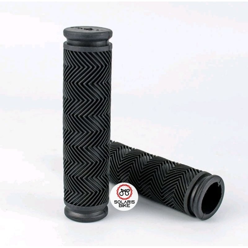 Handgrip Hanfat Handle Sepeda MTB BMX Hitam Panjang 12.5cm Handel Karet Lentur Grip Handfat Original