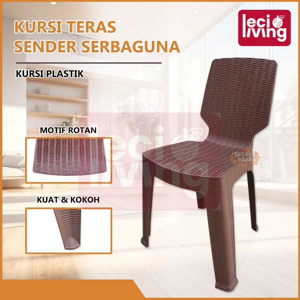 KURSI TERAS SENDER - Bangku Plastik / Kursi Makan Tinggi / Kursi Plastik Sandaran Murah