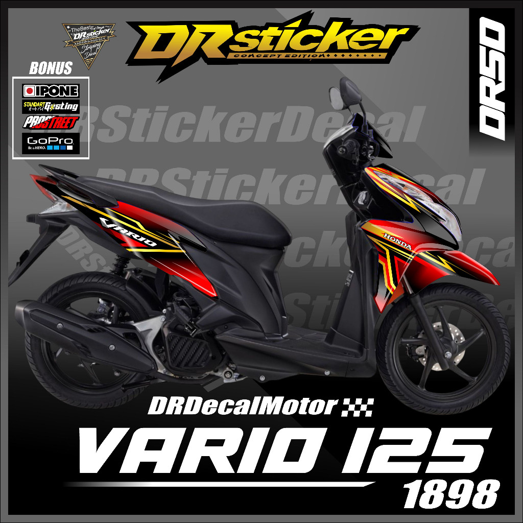 Sticker decal fullbody aksesoris motor vario 125 techno Decal vario costum design racing skotlet var