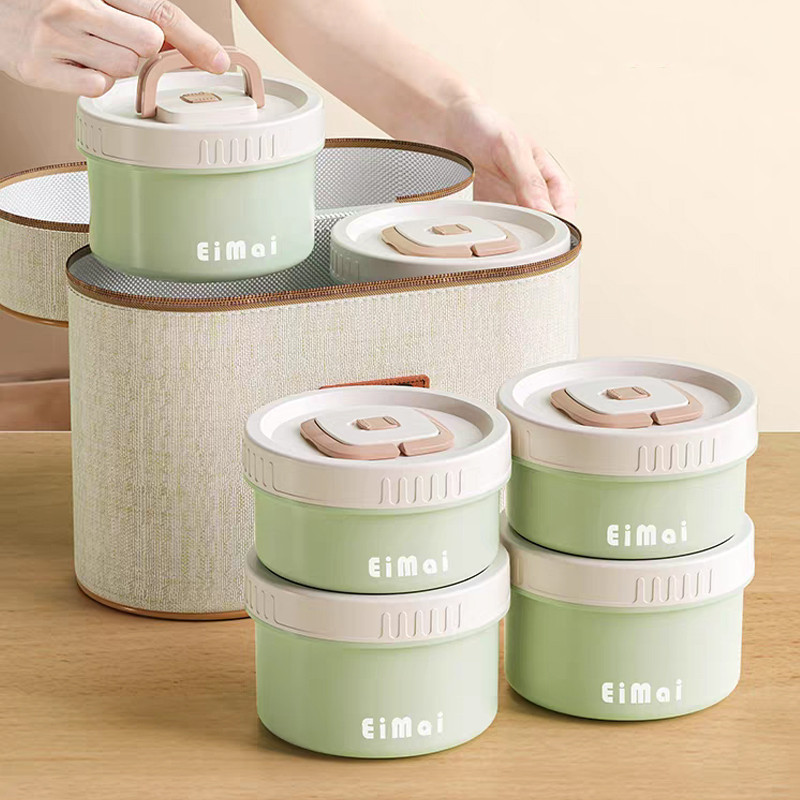 Kotak Makan Keramik Tupperware Microwave Safe 700ml Tutup Rapat Anti Tumpah – Bekal Bento Sekolah Ka