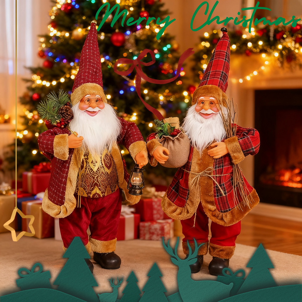 Patung Santa Claus 30cm / Boneka Santa Claus / Pajangan Nuansa Christmas Hadiah Natal Dekorasi Chris