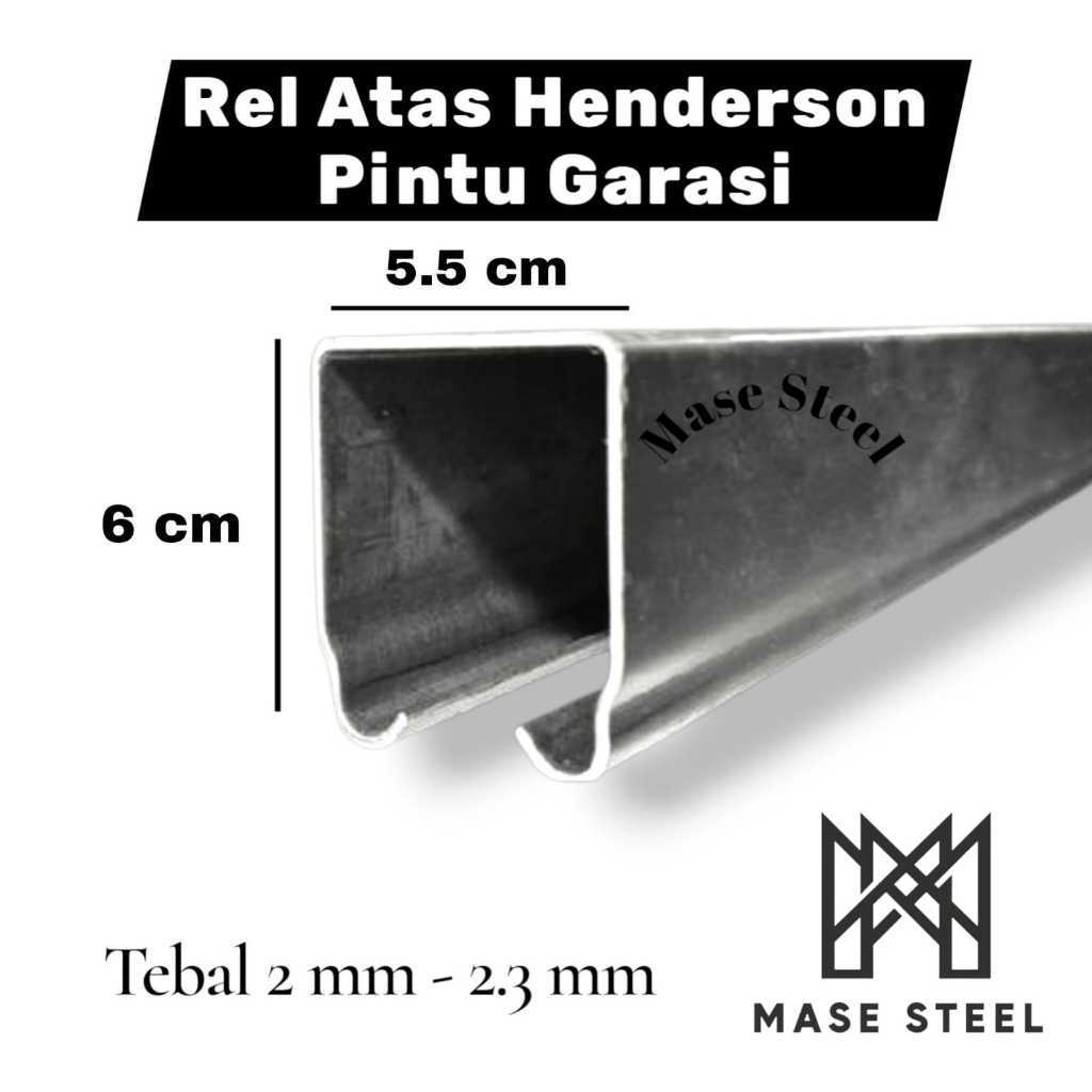 Rel Atas Pintu Garasi Geser / Lipat Sliding Panjang 240 cm , 3 Meter & 4 Meter - Rel Atas Henderson 
