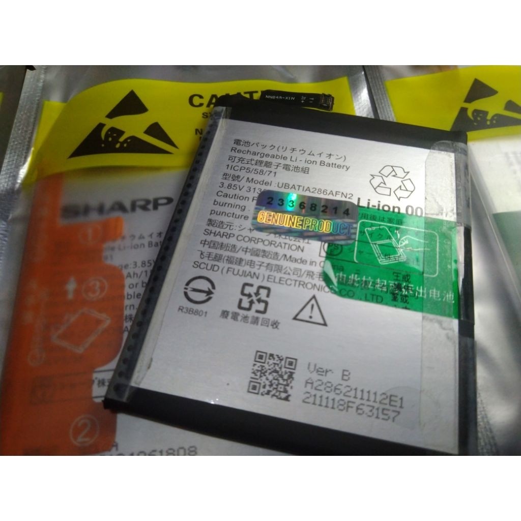 SDG Sharp UBATIA286AFN2 Original 100% GENUINE Battery Batre Baterai Sharp Aquos R2 SH-03K