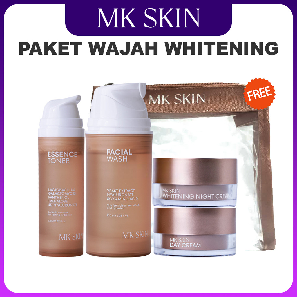 MK SKIN Paket Wajah Whitening | Kombinasi Cysteamine & Hexylresorcinol untuk Mencerahkan Kulit & Glo