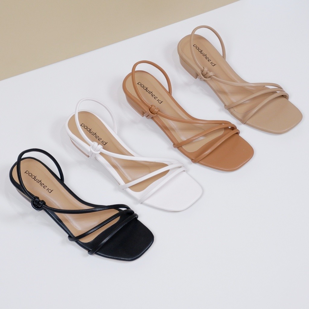 GOLIASPOTSHOP  Padushee.id - sendal wanita || DELISHA || heels 3 cm / hak tahu wanita