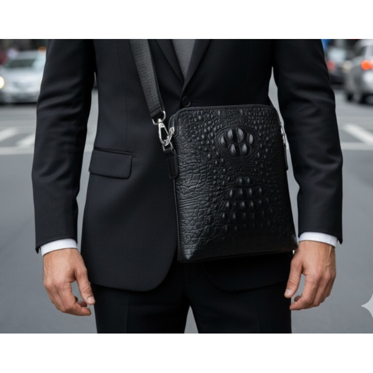 ZB-023 Tas selempang pria motif kulit buaya