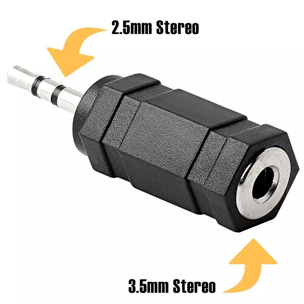 2.5mm Stereo Jack Plug Male to 3.5mm Stereo Jack Socket Female Adaptor Audio Jack