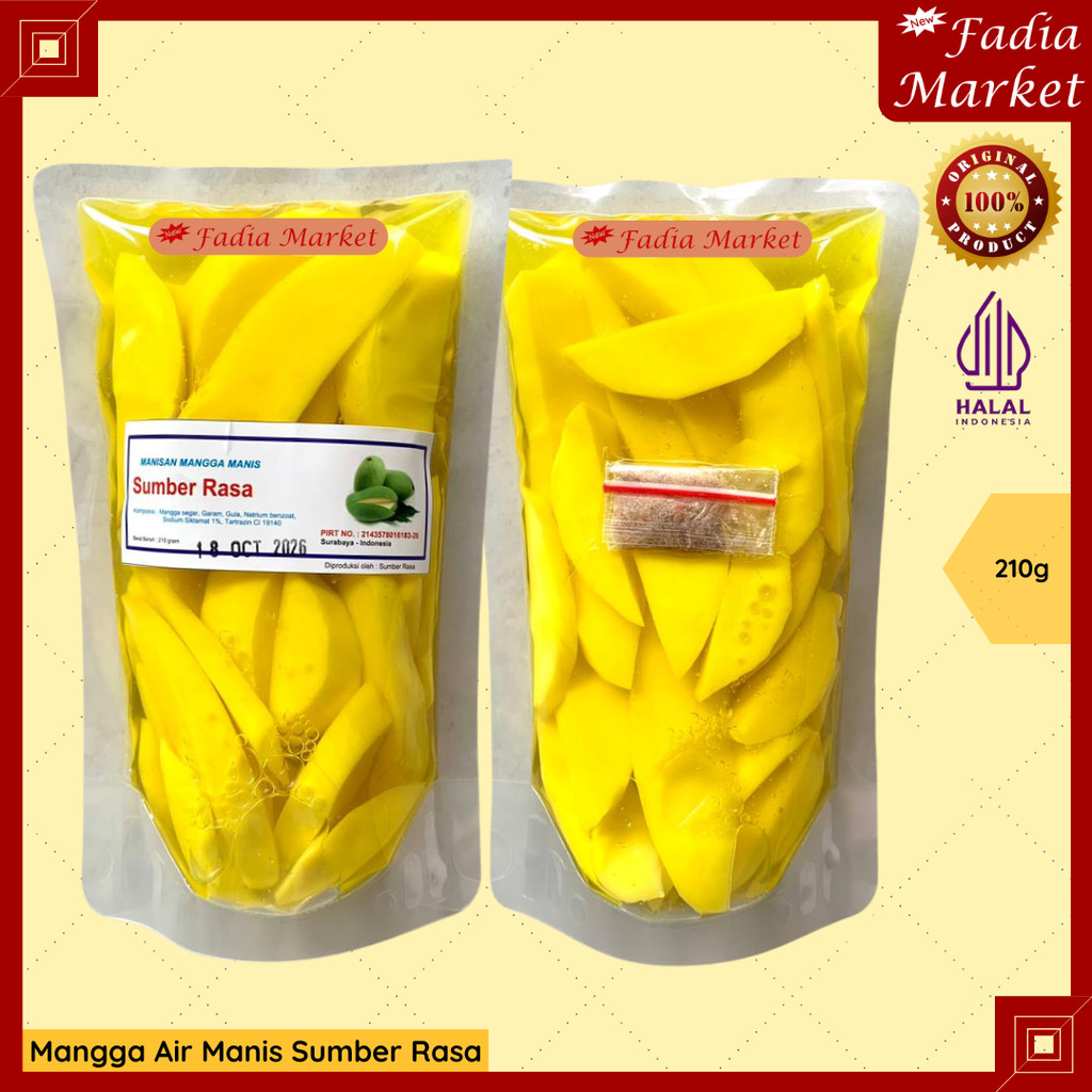 Manisan Mangga Air Manis 210g Cap Sumber Rasa + Bonus Bubuk Kiamboy