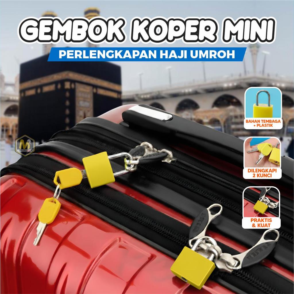 MUMTAZINDO - Gembok Koper Mini Pengaman Koper 2 Kunci Haji Umroh Praktis Kuat Anti Karat Ukuran Keci