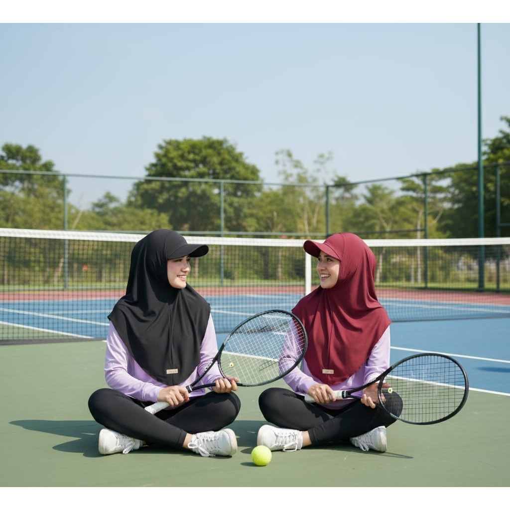 Hijab Topi Sporty/Hijab Topi Olahraga/Hijab Gowes by FIIAMANILLAH