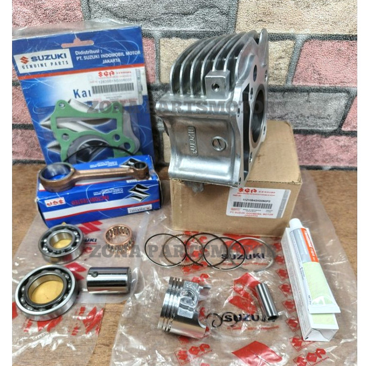 Paket Komplit Blok Seher Suzuki Smash Titan+Stang Seher+Bearing Set Kruk As+Topst+Lem Suzuki Smash T