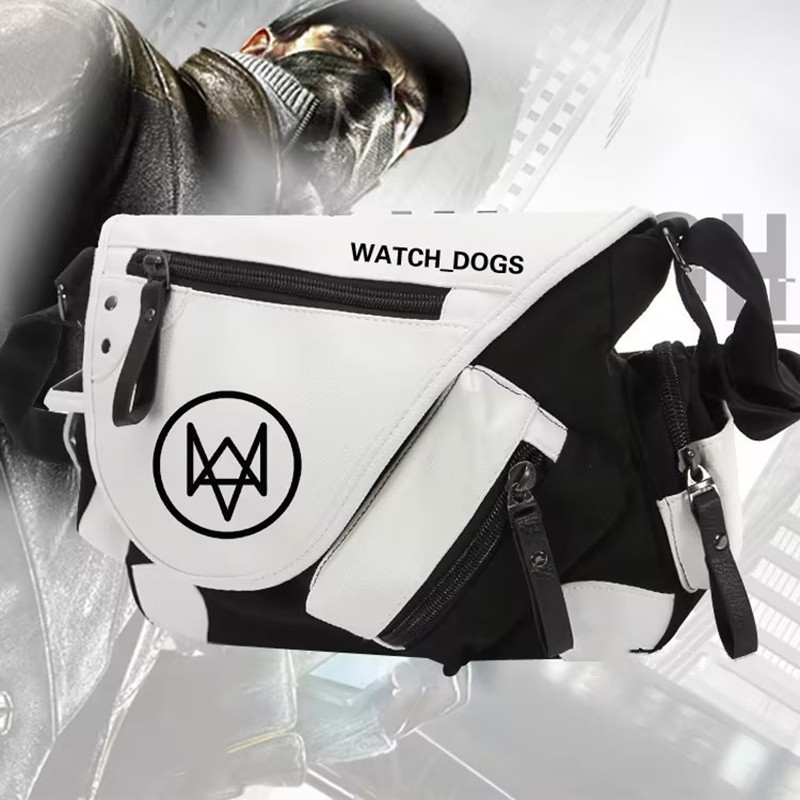 Game Wat Dogs Shoulder Handbag Cosplay Aiden Pearce Backpack Crossbody Bag Casual Canvas Messenger B